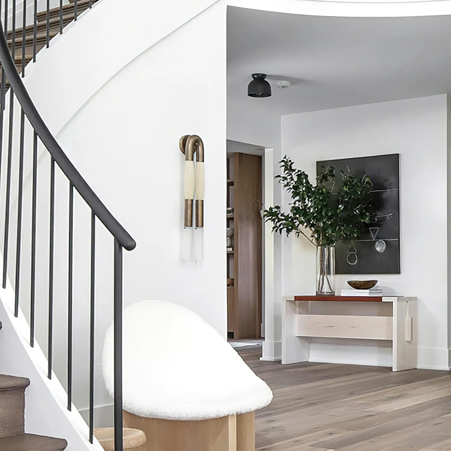 Alessio Vintage Metal Glass Horsehair Wall Lamp Bedroom Living Room