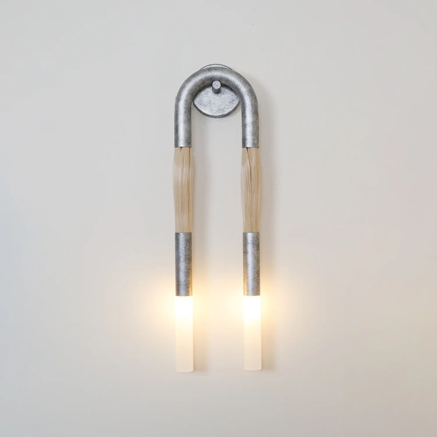 Alessio Vintage Metal Glass Horsehair Wall Lamp Bedroom Living Room