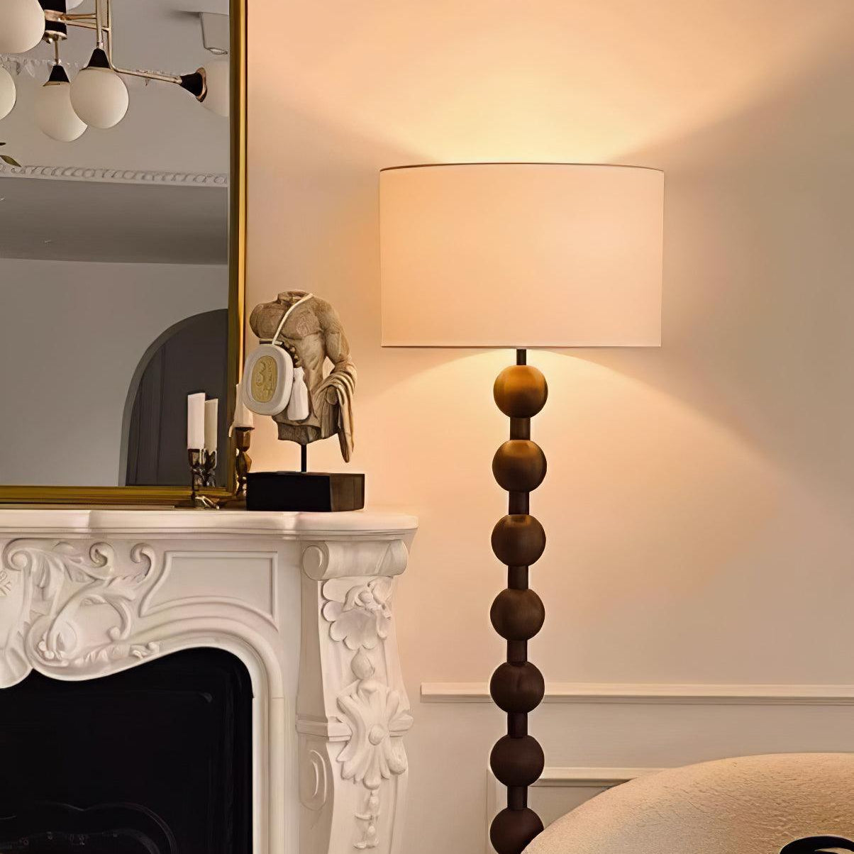 Hakka Barbell Wood Floor Lamp