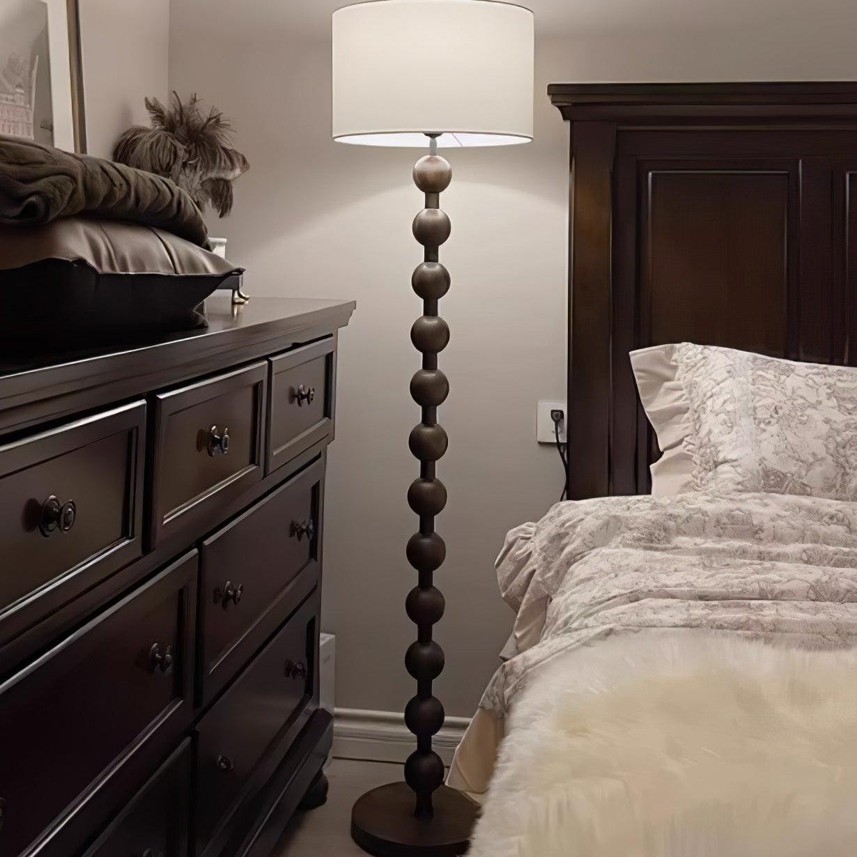 Hakka Barbell Wood Floor Lamp