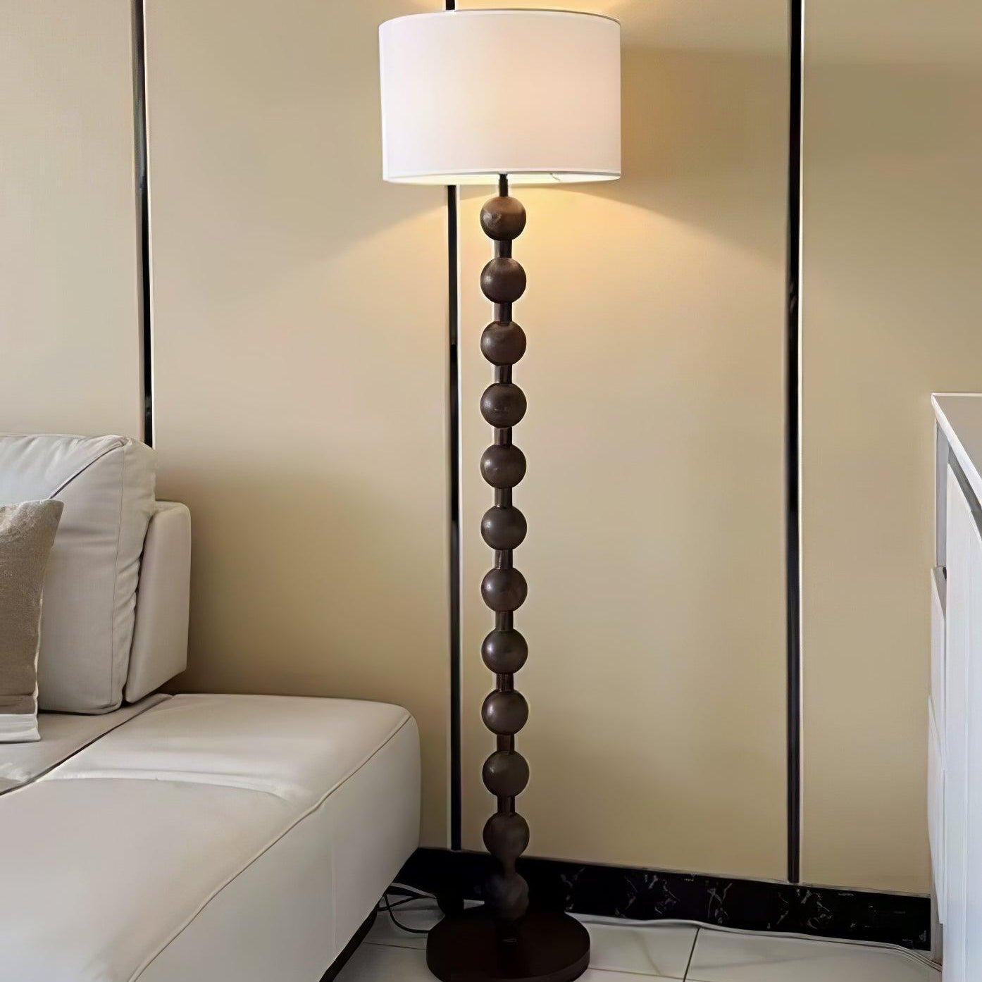 Hakka Barbell Wood Floor Lamp