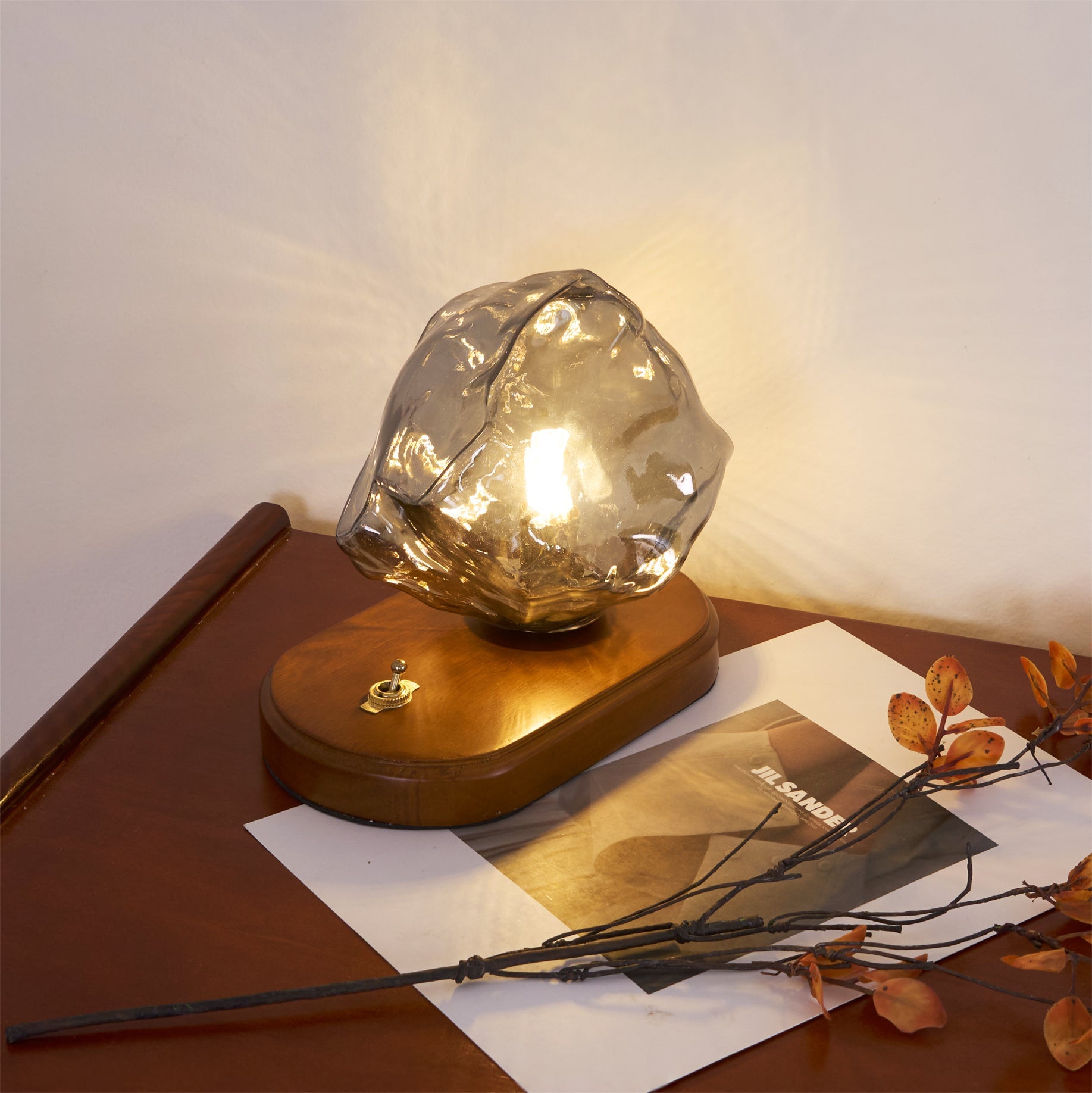 Verona Ice Stone Glass Table Lamp