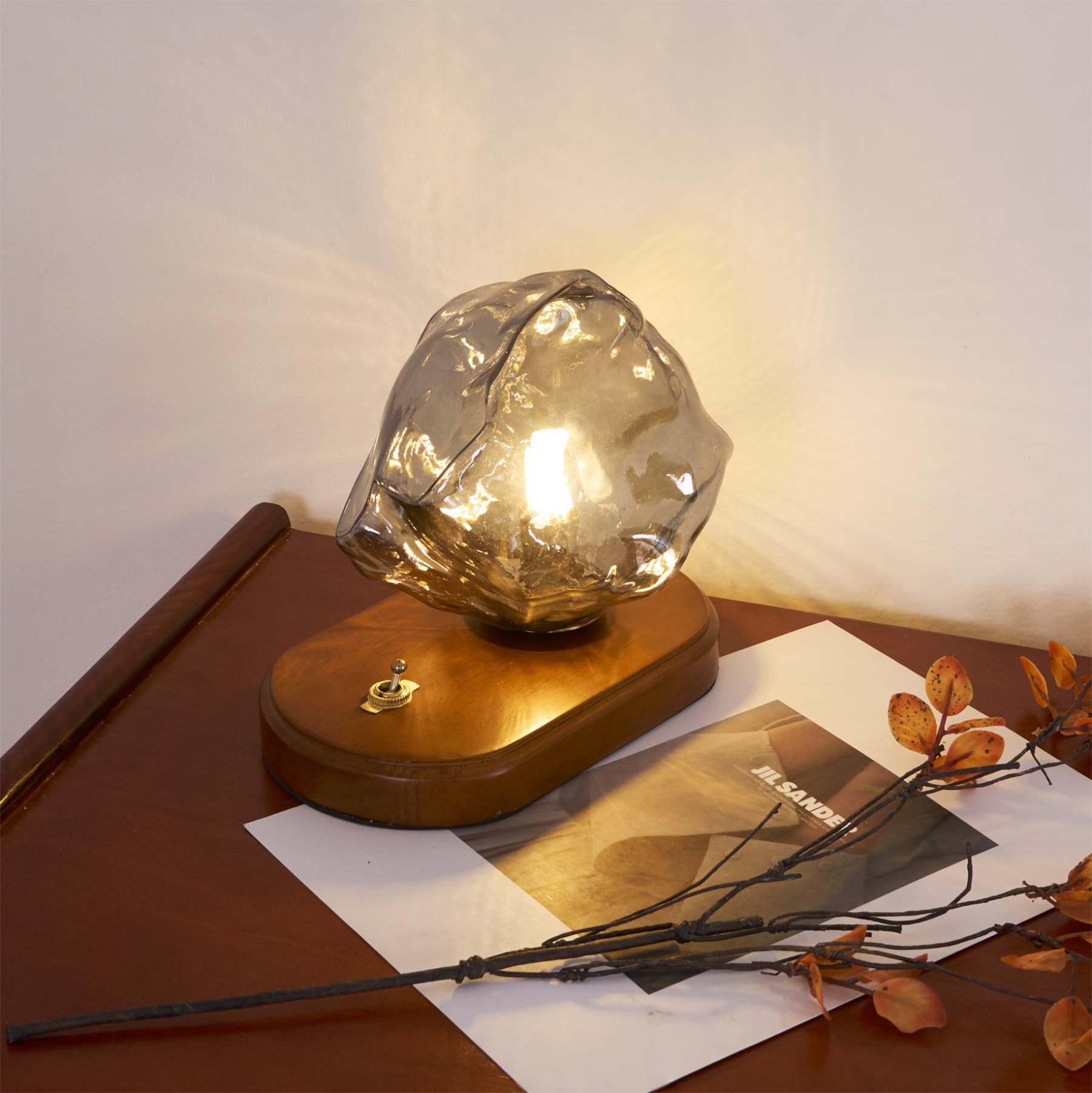 Verona Ice Stone Glass Table Lamp