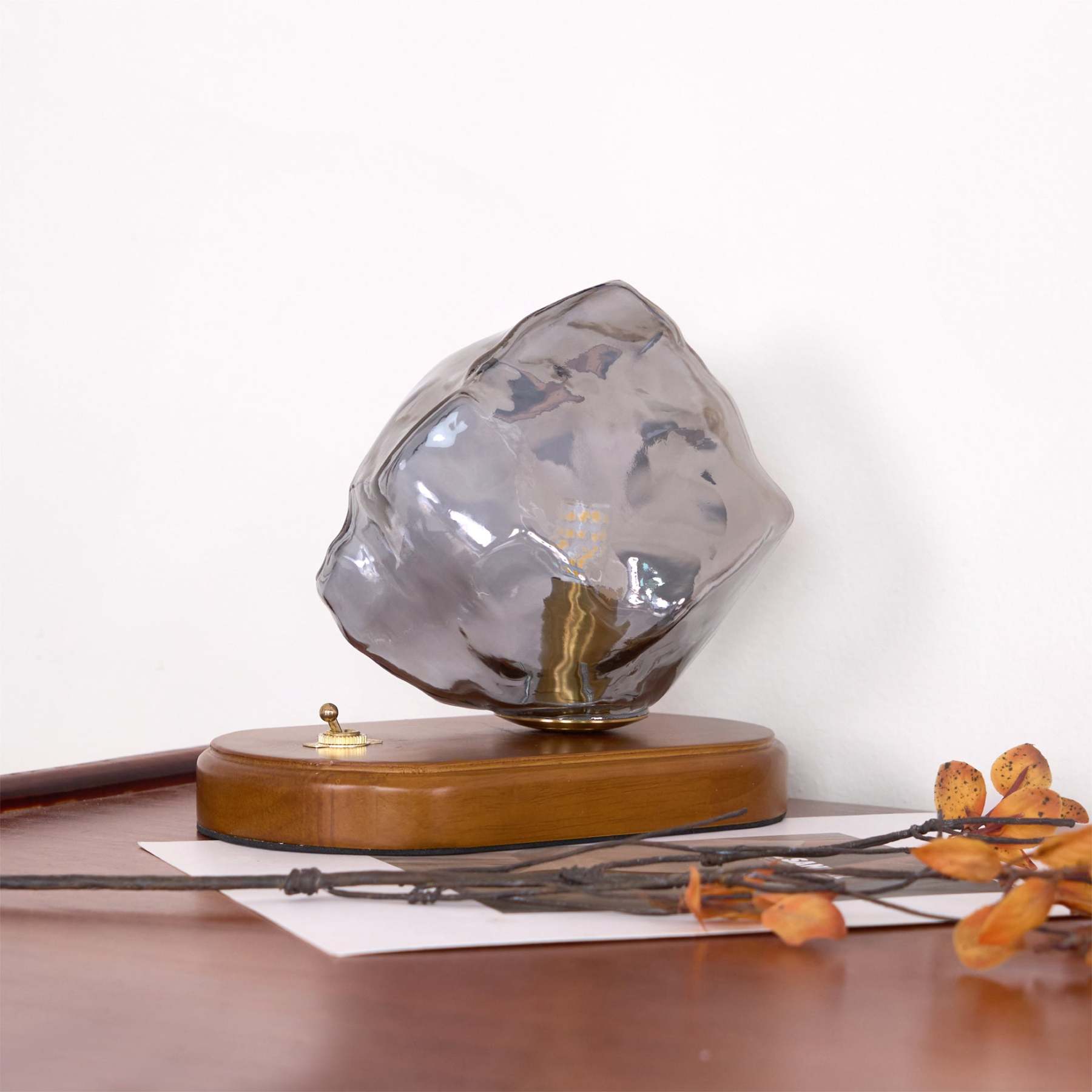 Verona Ice Stone Glass Table Lamp