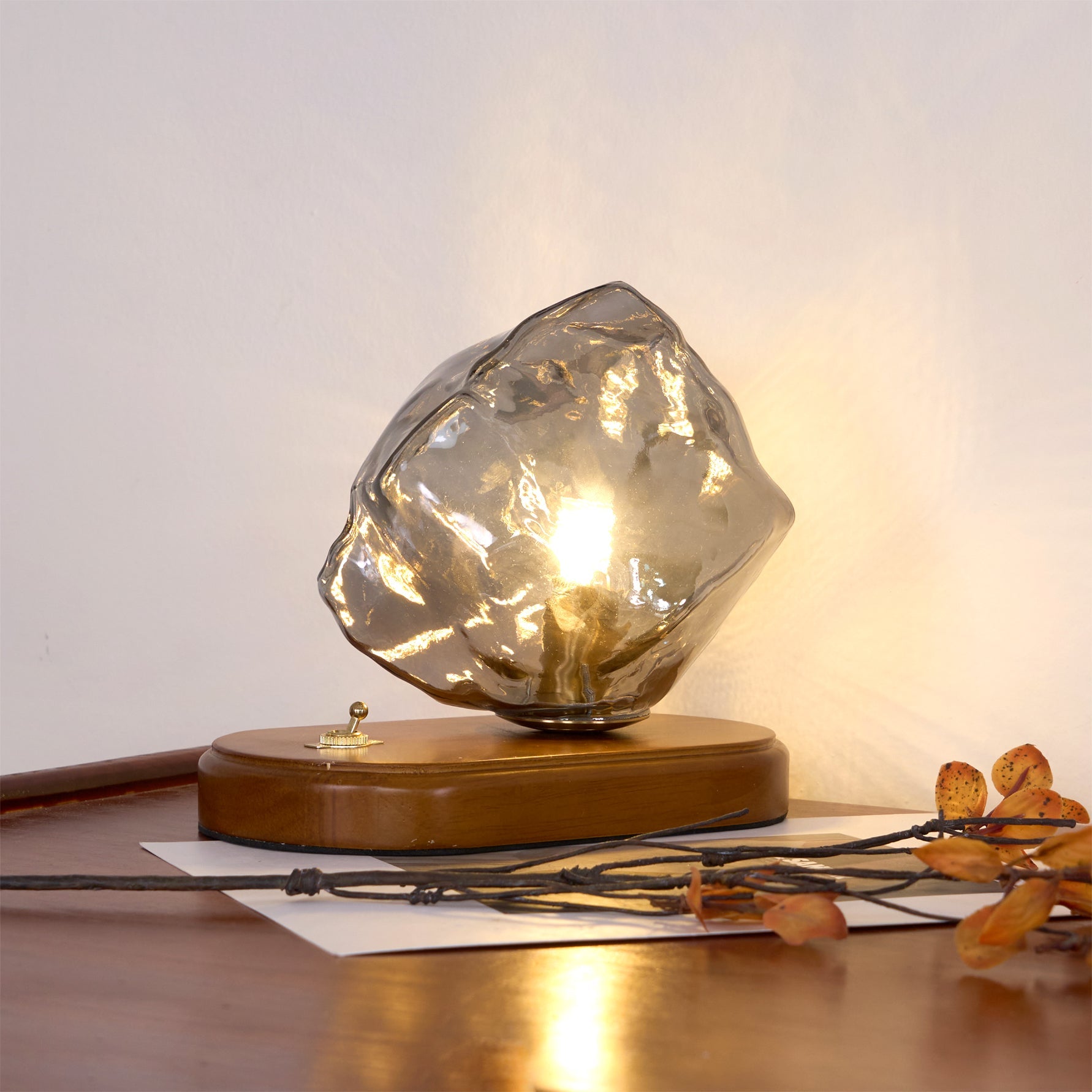 Verona Ice Stone Glass Table Lamp