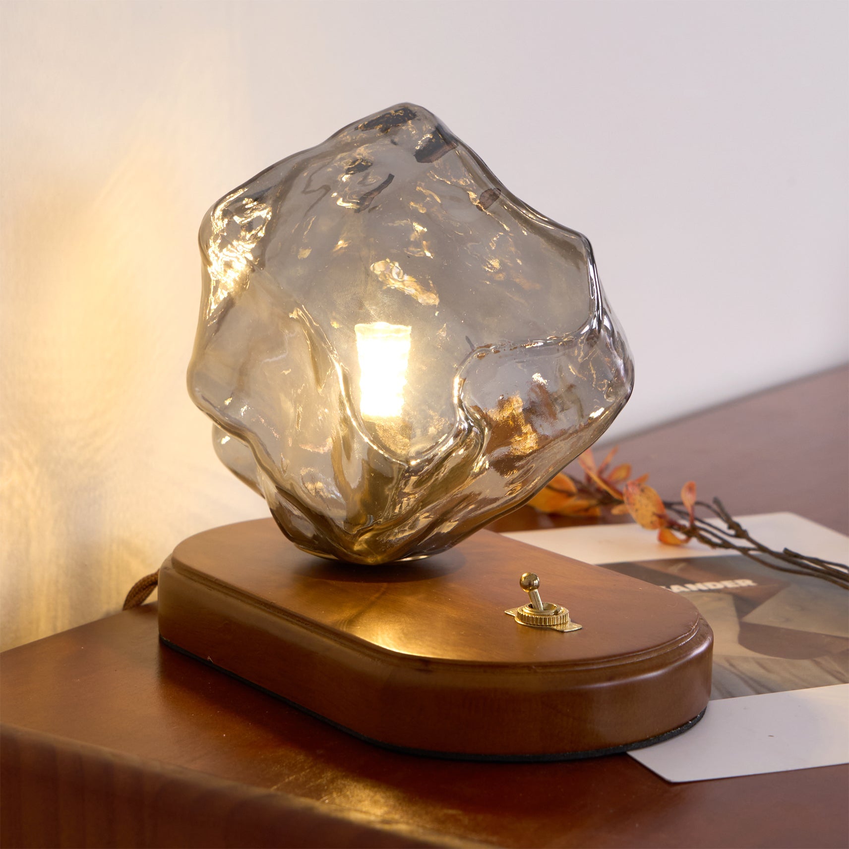 Verona Ice Stone Glass Table Lamp