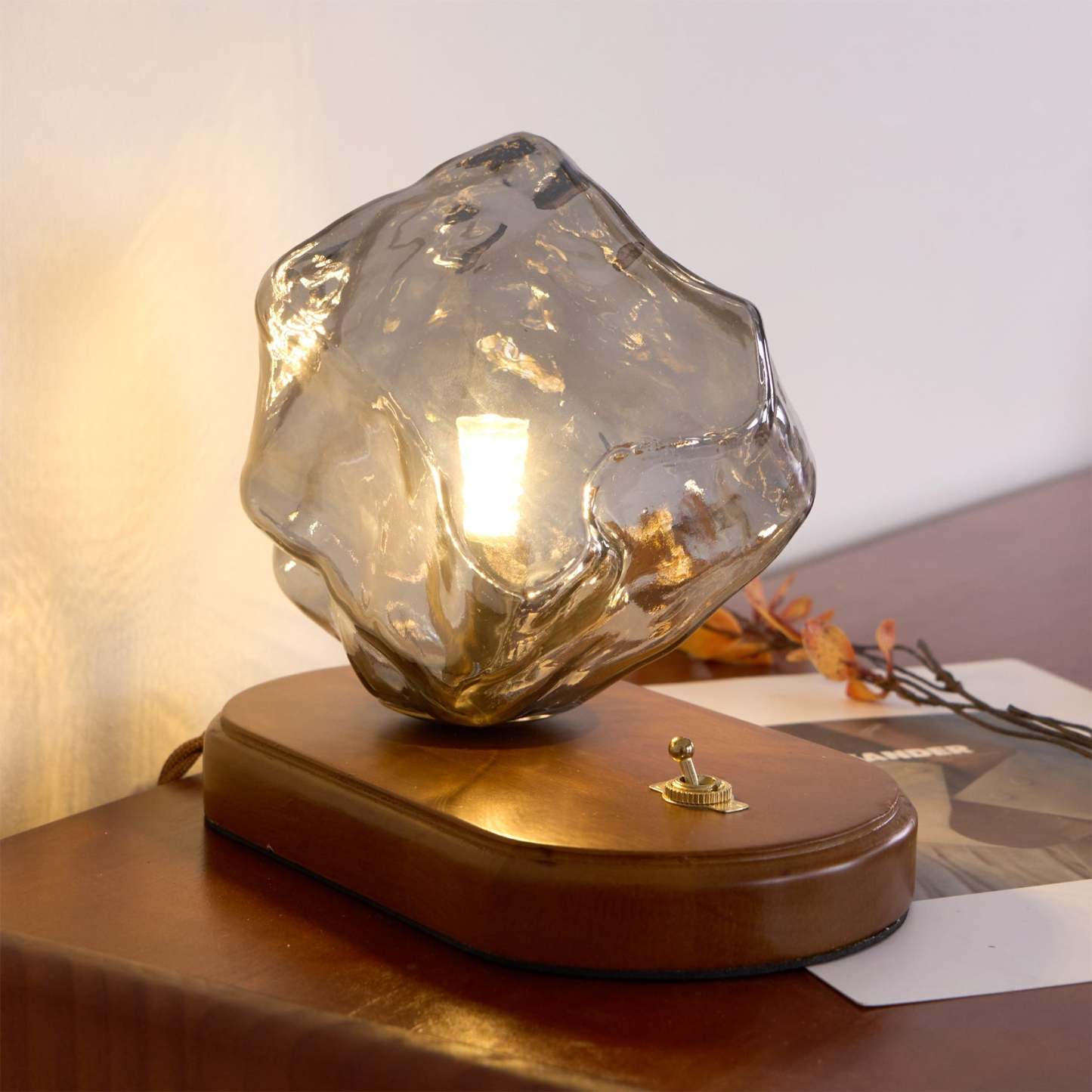 Verona Ice Stone Glass Table Lamp