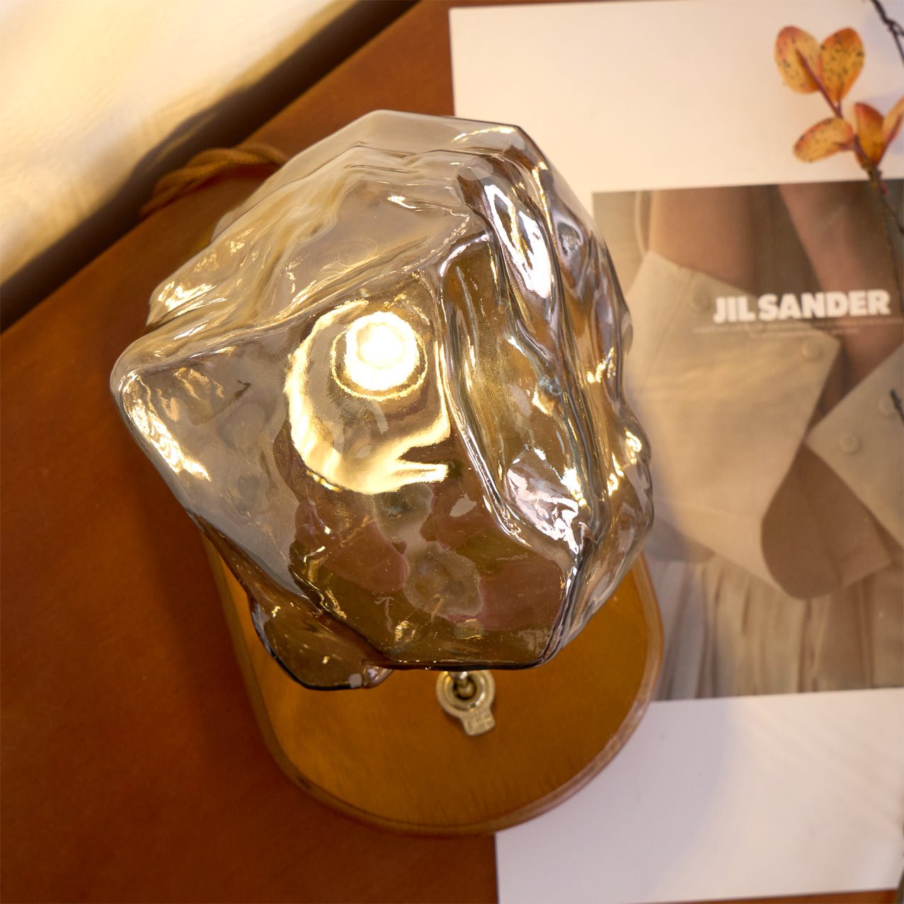 Verona Ice Stone Glass Table Lamp