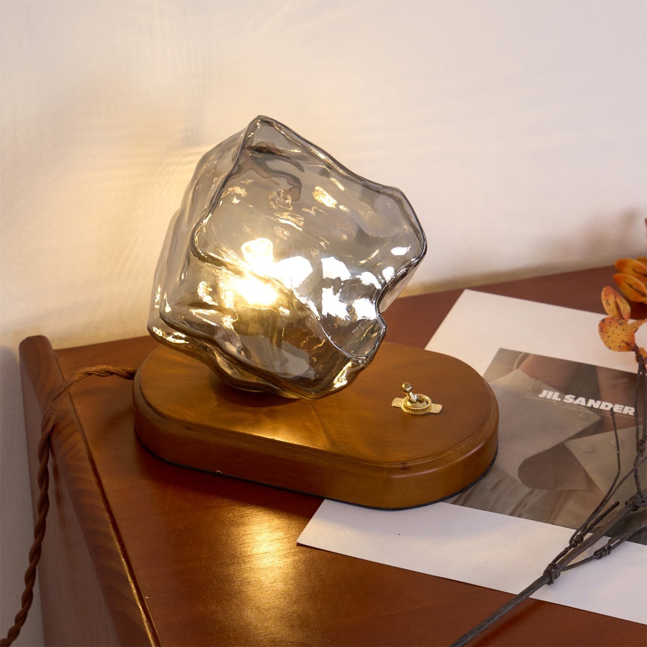 Verona Ice Stone Glass Table Lamp