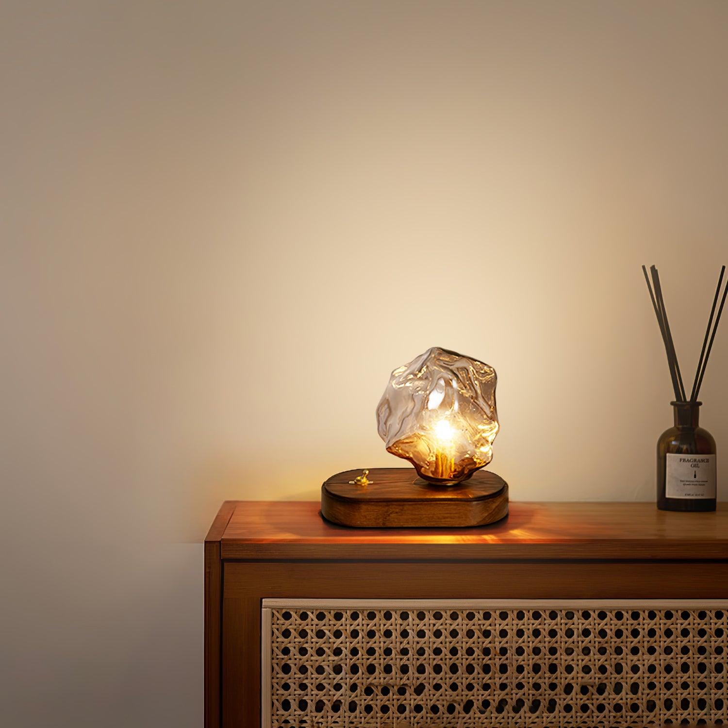 Verona Ice Stone Glass Table Lamp