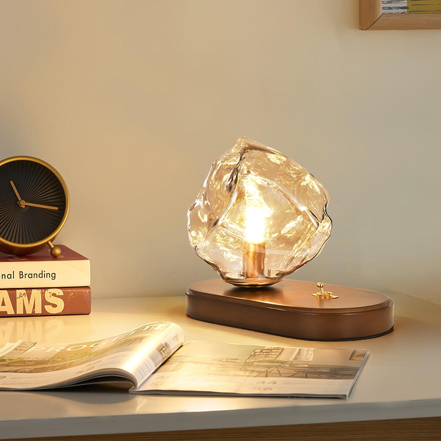 Verona Ice Stone Glass Table Lamp