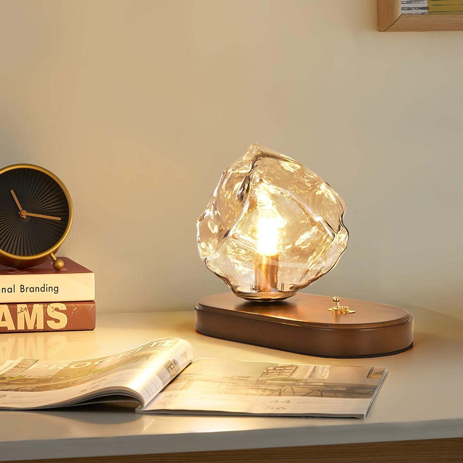 Verona Ice Stone Glass Table Lamp