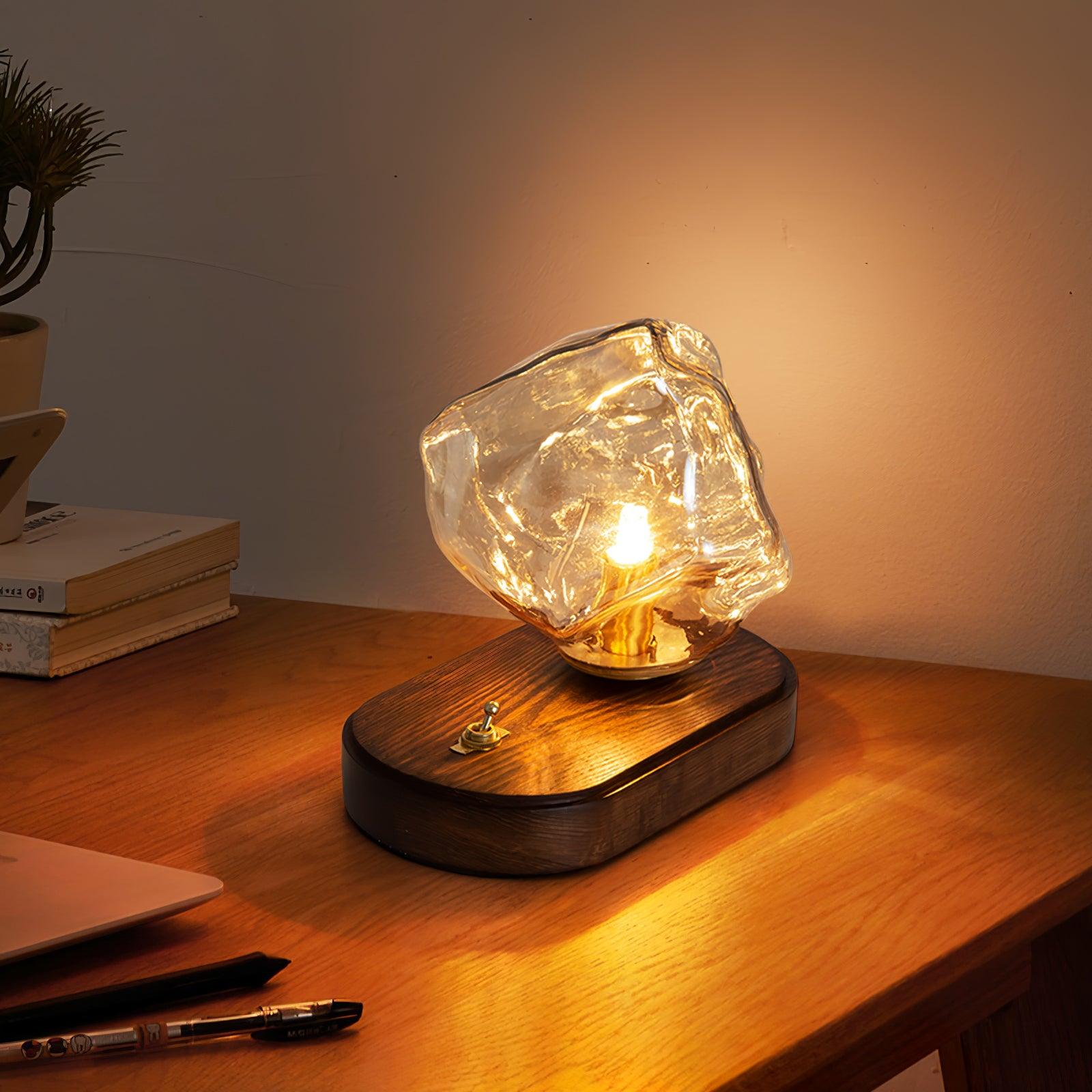 Verona Ice Stone Glass Table Lamp
