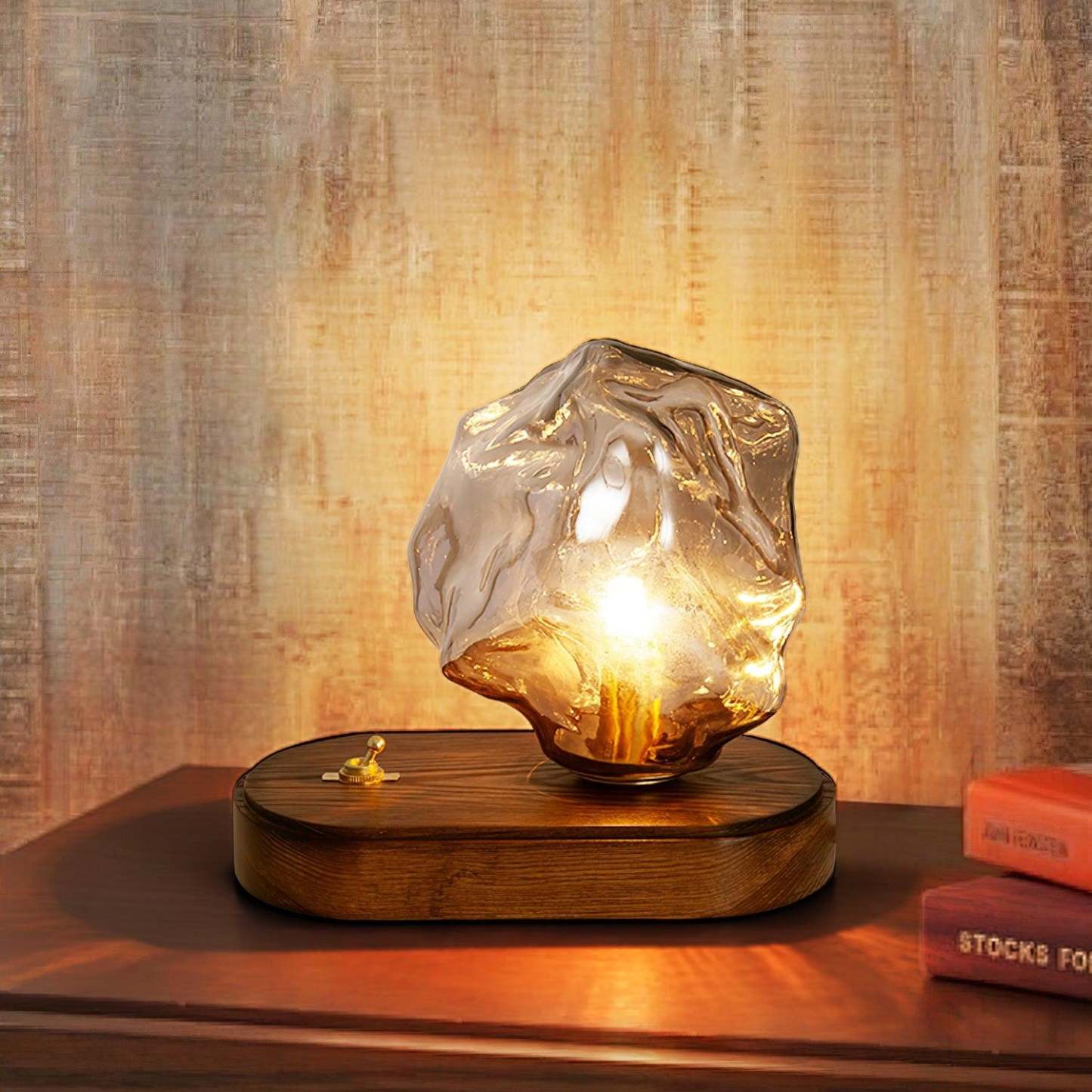 Verona Ice Stone Glass Table Lamp