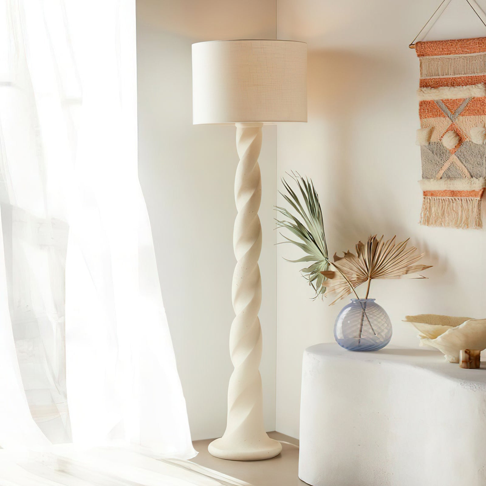 Retro Plaster Spiral Floor Lamp