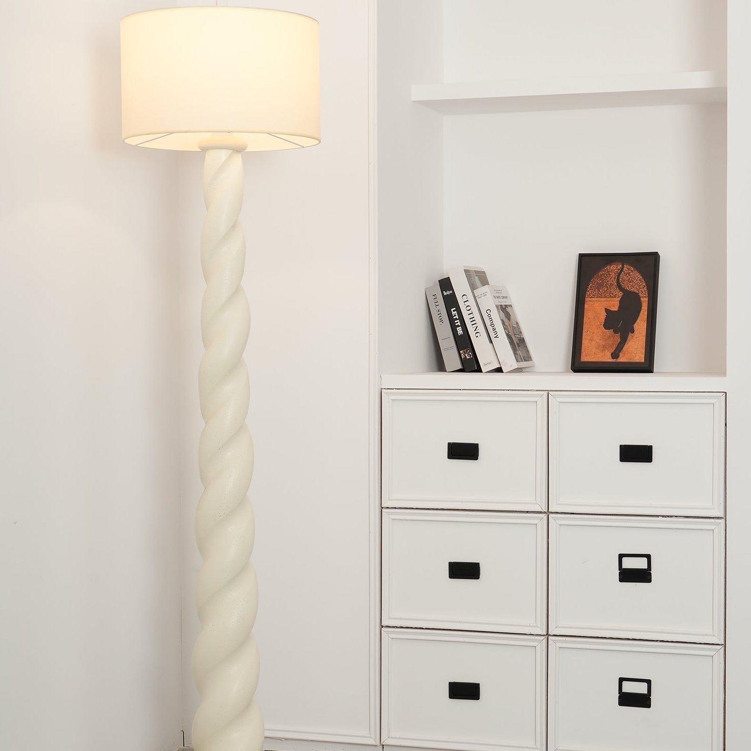 Retro Plaster Spiral Floor Lamp