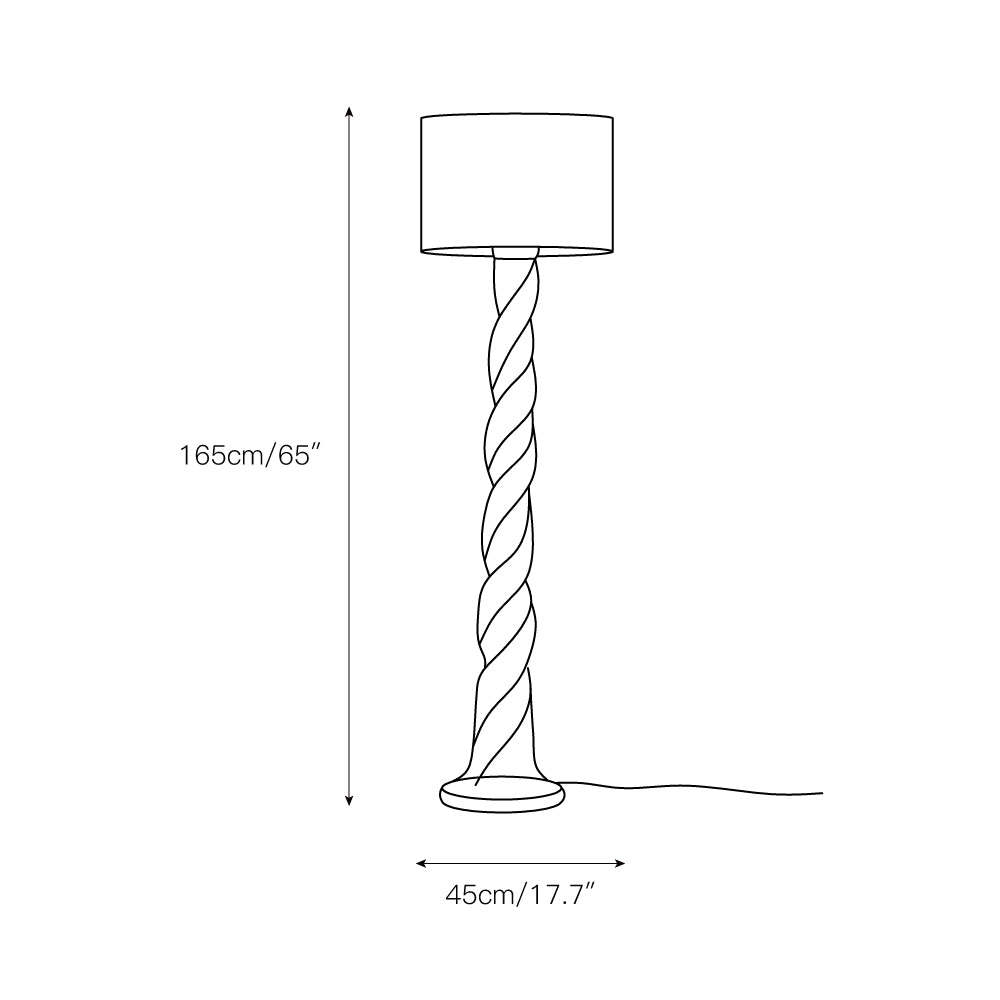Retro Plaster Spiral Floor Lamp