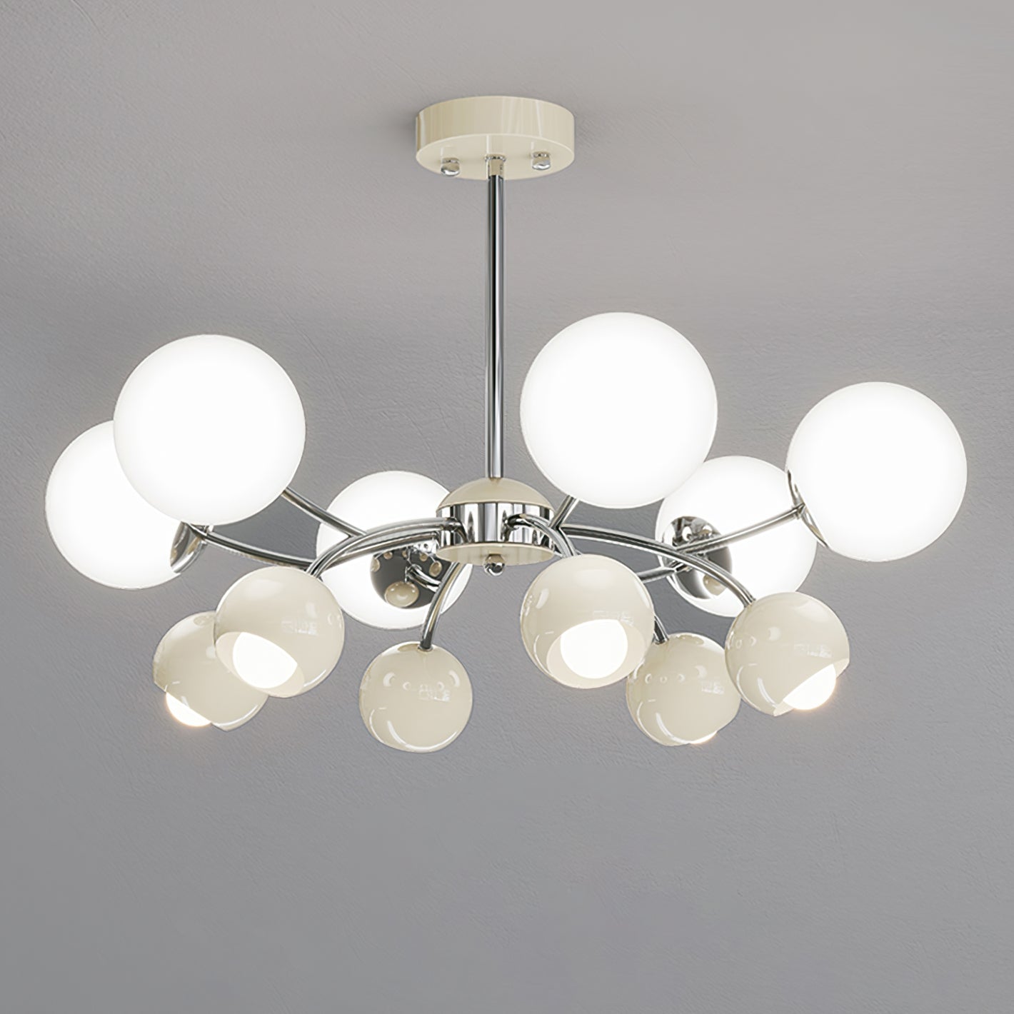 Halo Creamy Globe Chandelier