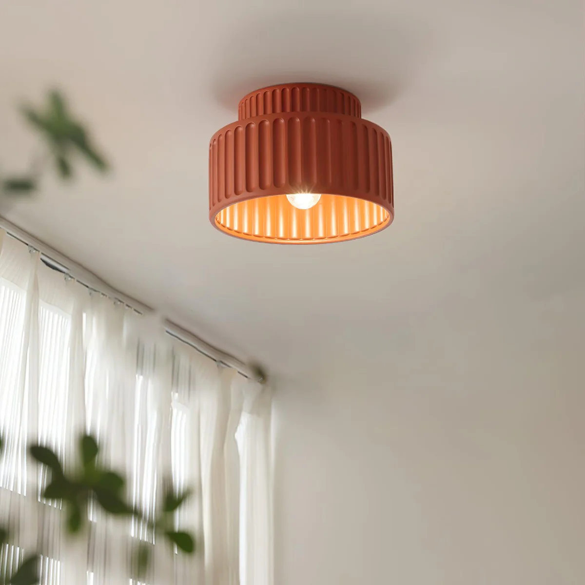 Hailie Modern Beige White Orange Green Ceiling Lamp Bedroom  Dining Room