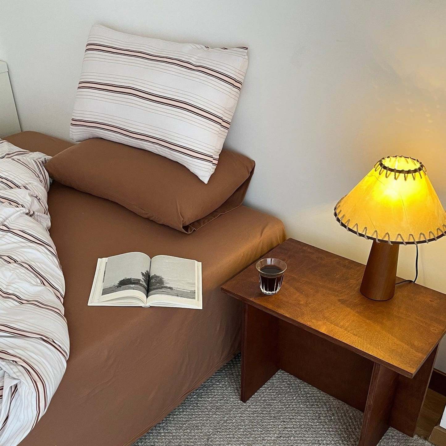 Drift Wood Table Lamp Walnut Beige