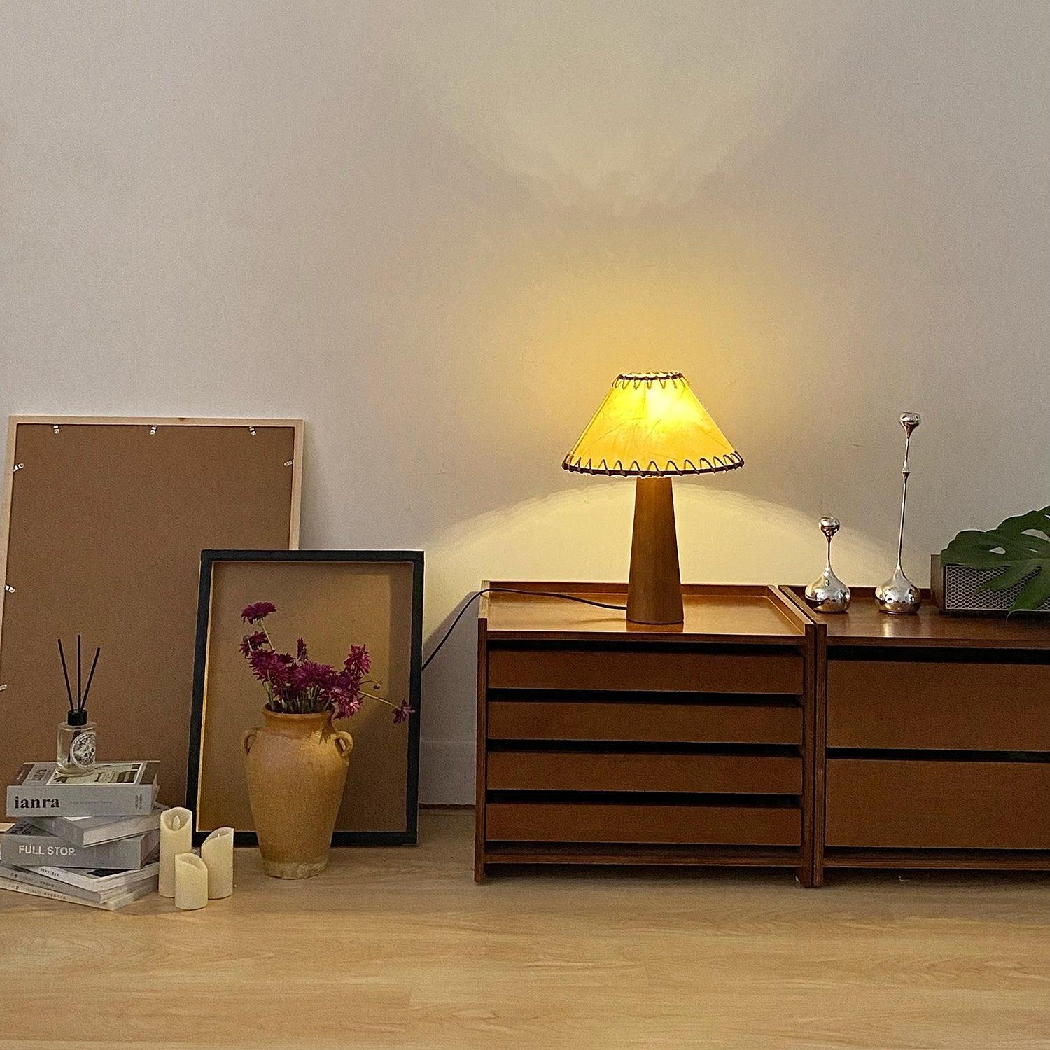 Drift Wood Table Lamp Walnut Beige