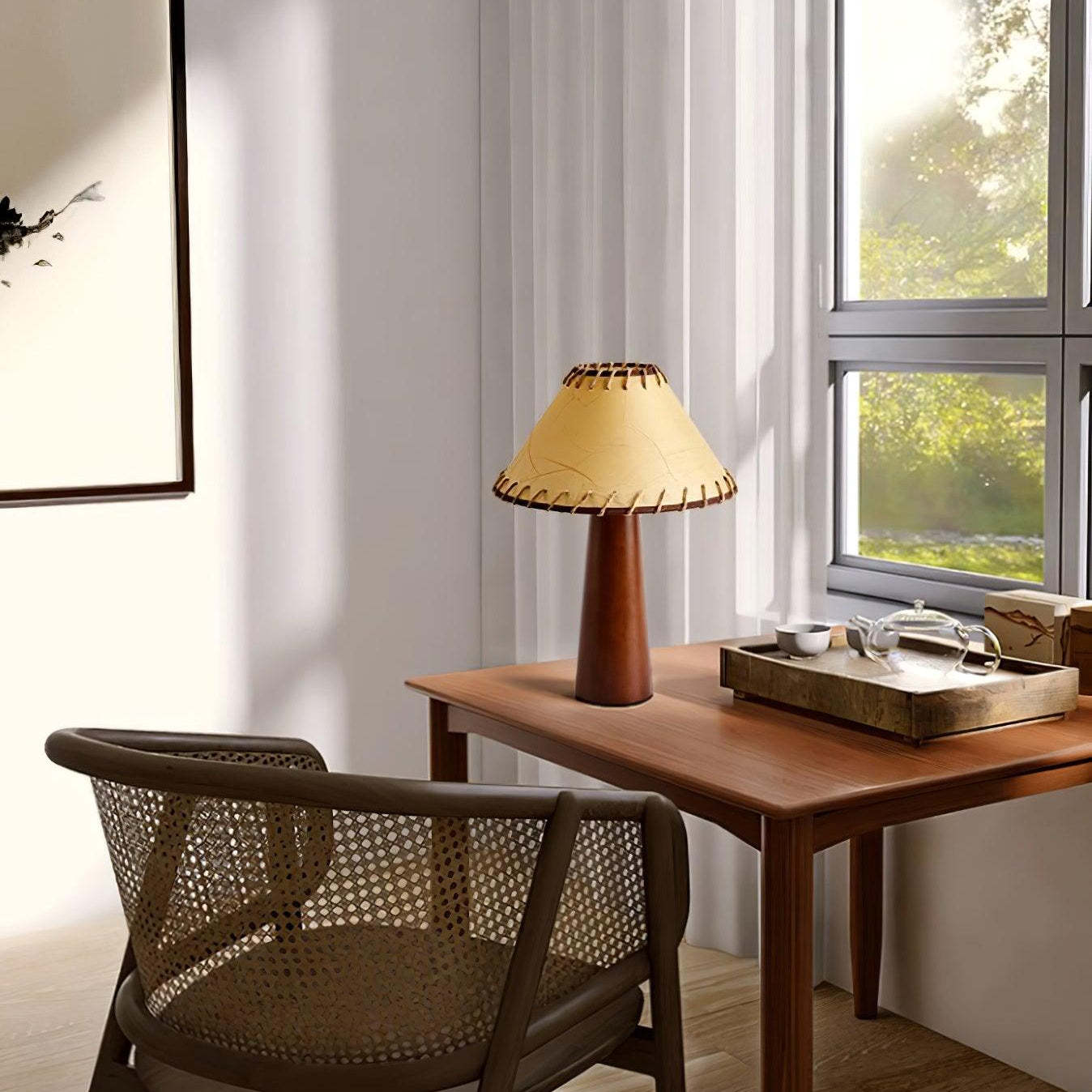 Drift Wood Table Lamp Walnut Beige