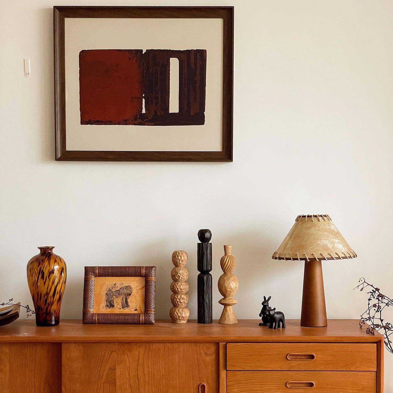 Drift Wood Table Lamp Walnut Beige