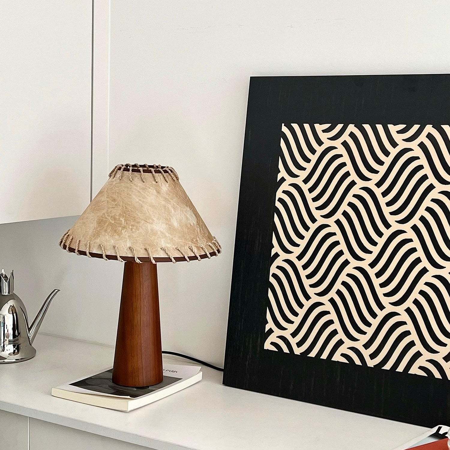 Drift Wood Table Lamp Walnut Beige