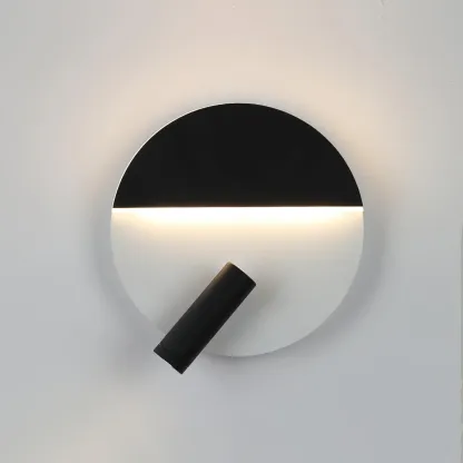 Edge Minimalism Metal Black White Wall Lamp Dining Room Bedroom