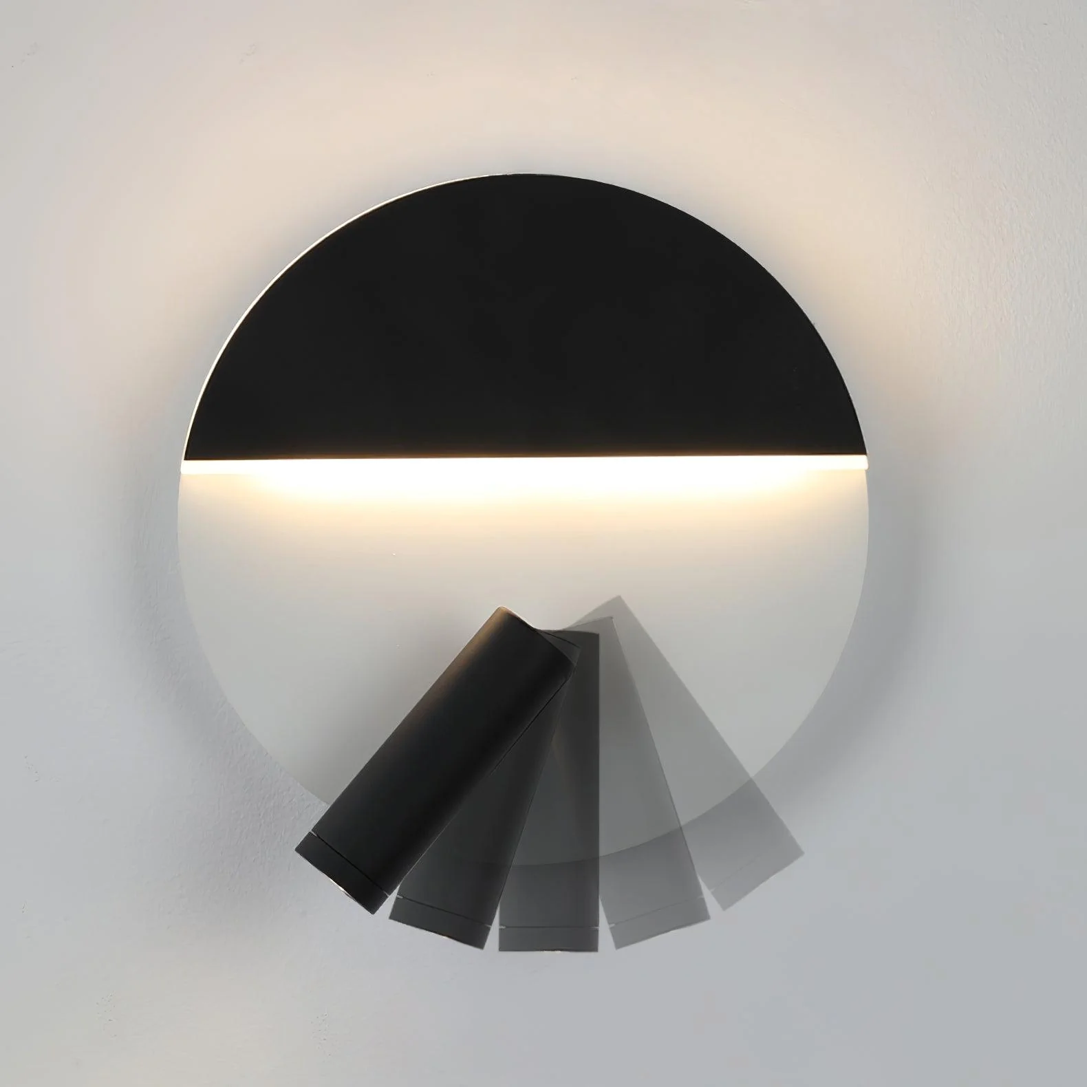 Edge Minimalismo Metal Negro Blanco Aplique Salón Comedor