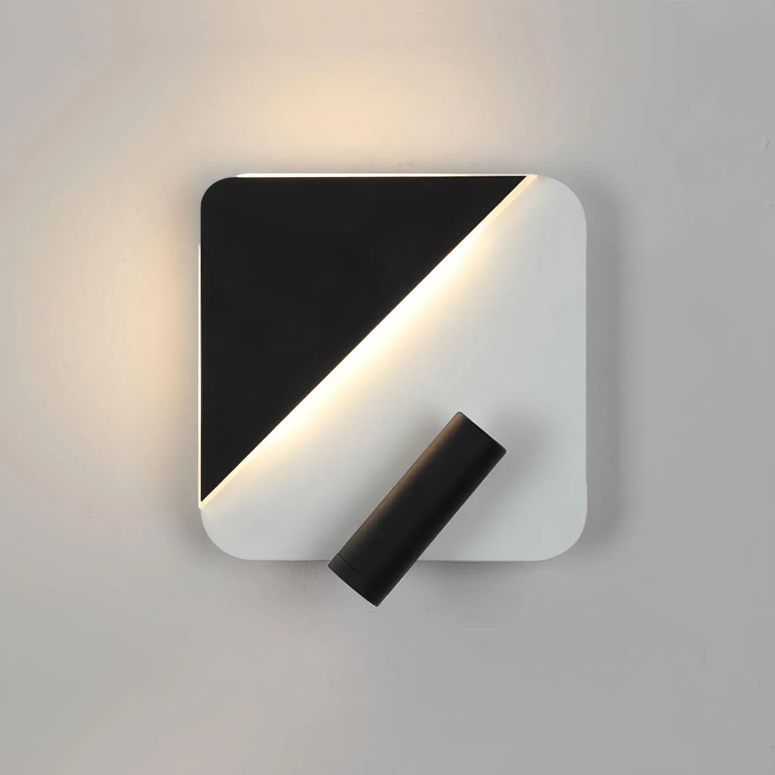 Edge Minimalism Metal Black White Wall Lamp Dining Room Bedroom