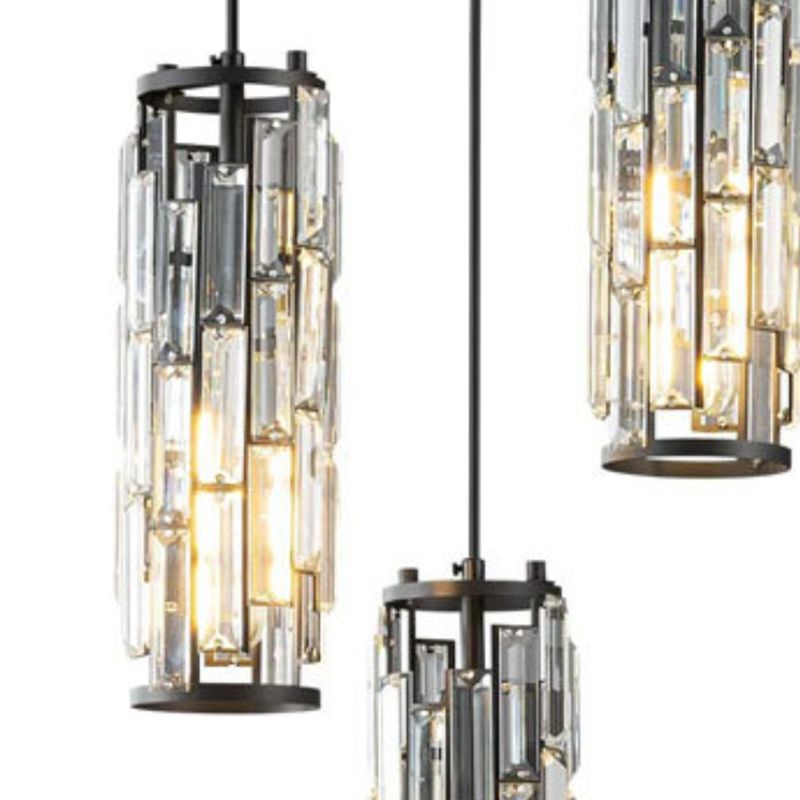 Kristy Diseño En Forma de Racimo LED Lámpara Colgante Negro/Oro Comedor Mesa de Comedor Cristal 1/3/4 Llamas