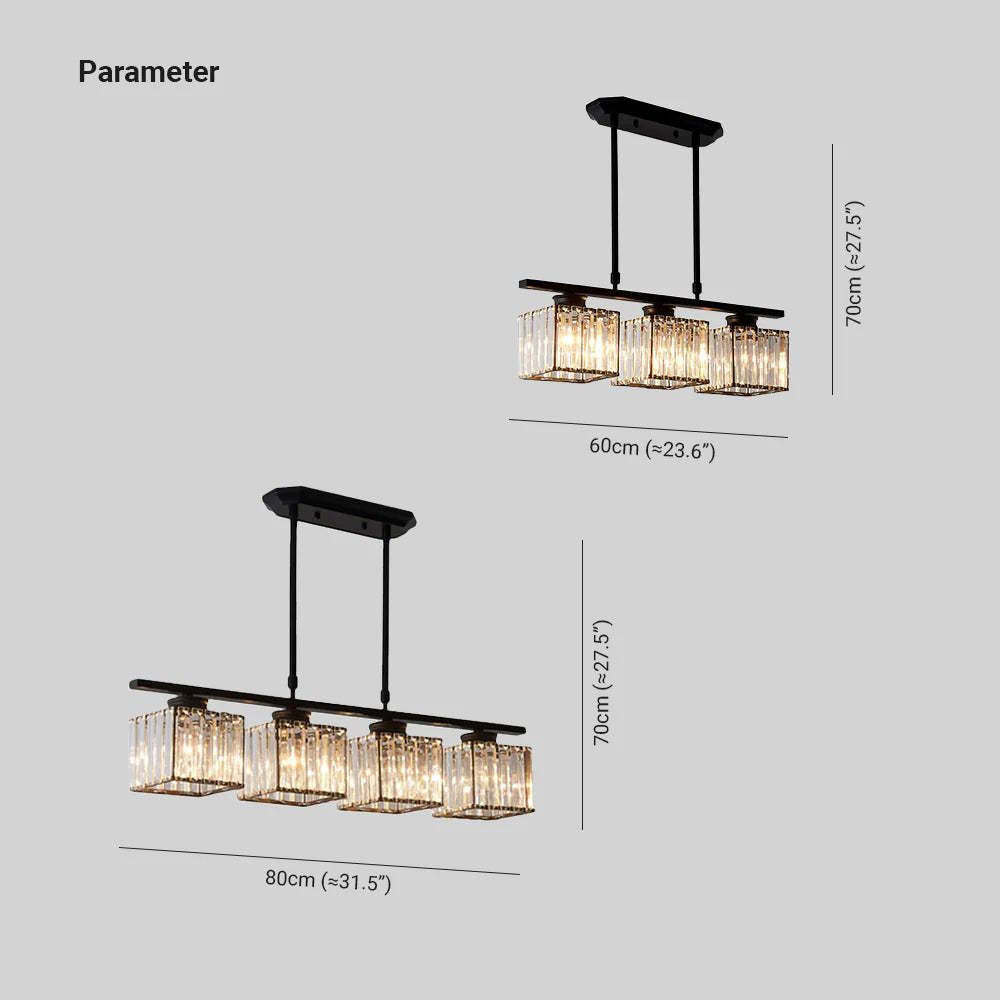 Kristy Moderno LED Lámpara Colgante, Negro/Oro, Mesa de Comedor, Cristal Metal