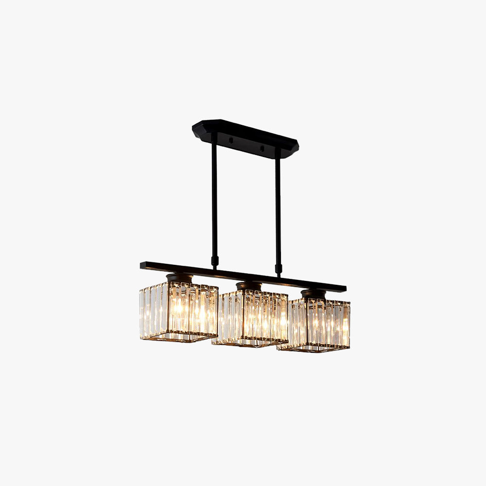 Kristy Moderno LED Lámpara Colgante, Negro/Oro, Mesa de Comedor, Cristal Metal