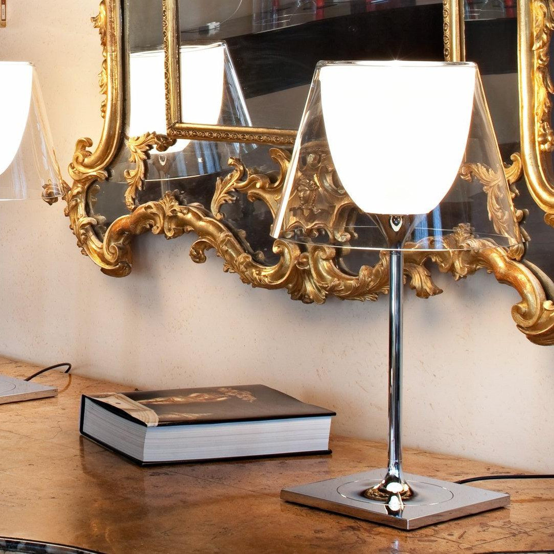 Axis Minimalist Glass Chrome Table Lamp
