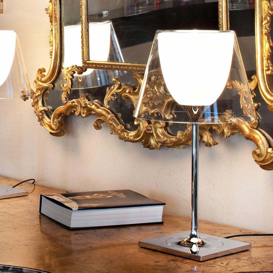 Axis Minimalist Glass Chrome Table Lamp