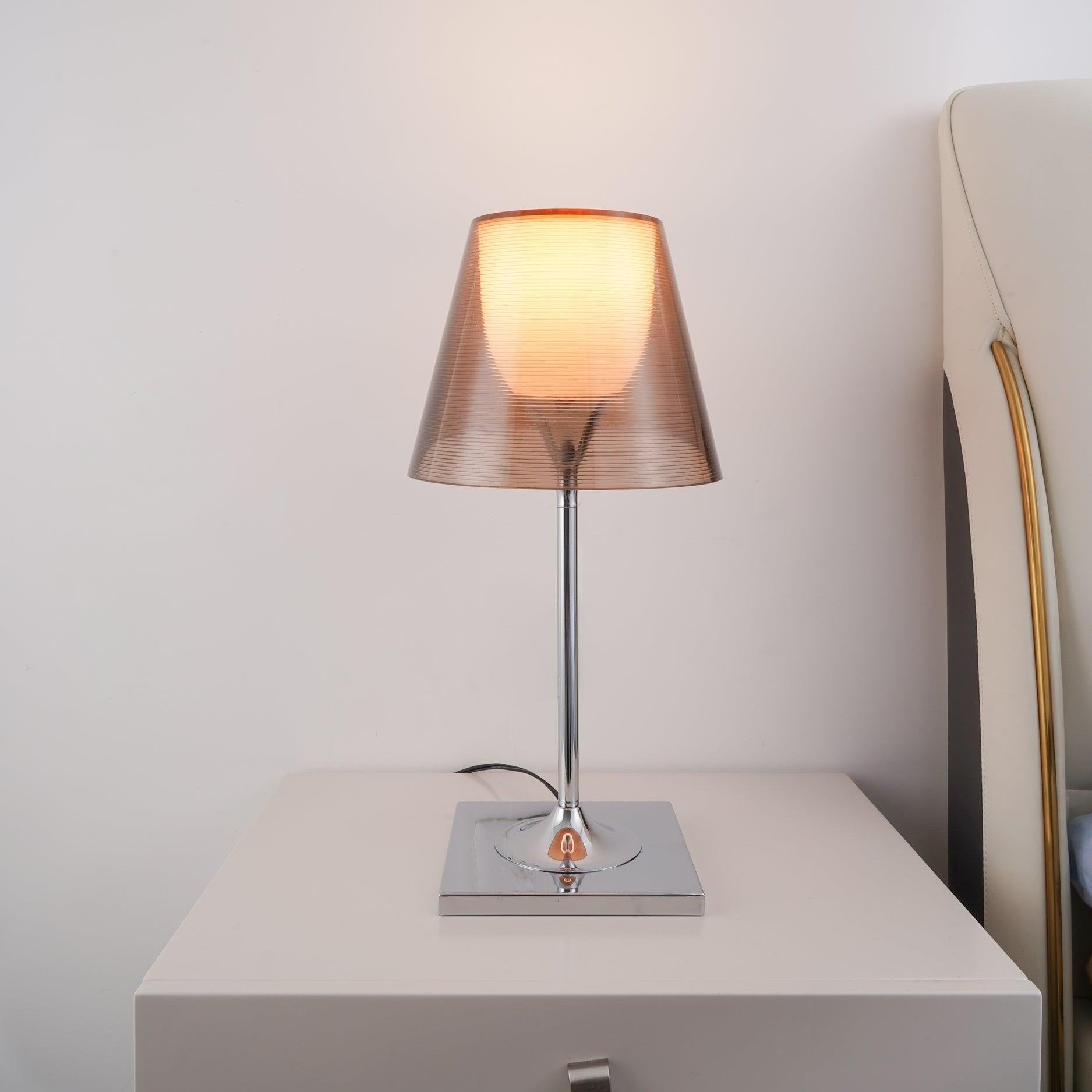 Axis Minimalist Glass Chrome Table Lamp