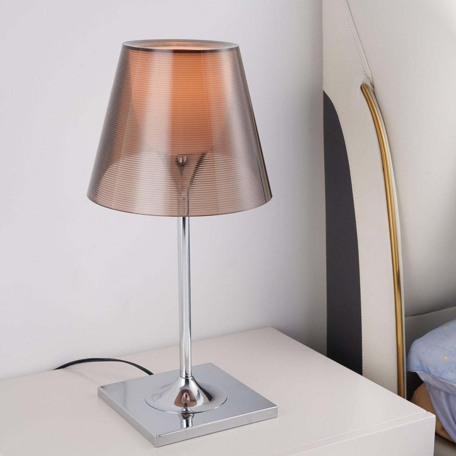 Axis Minimalist Glass Chrome Table Lamp