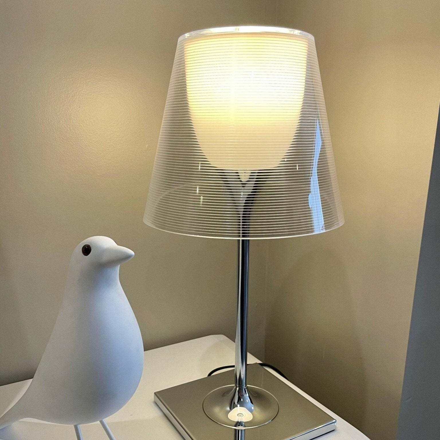 Axis Minimalist Glass Chrome Table Lamp