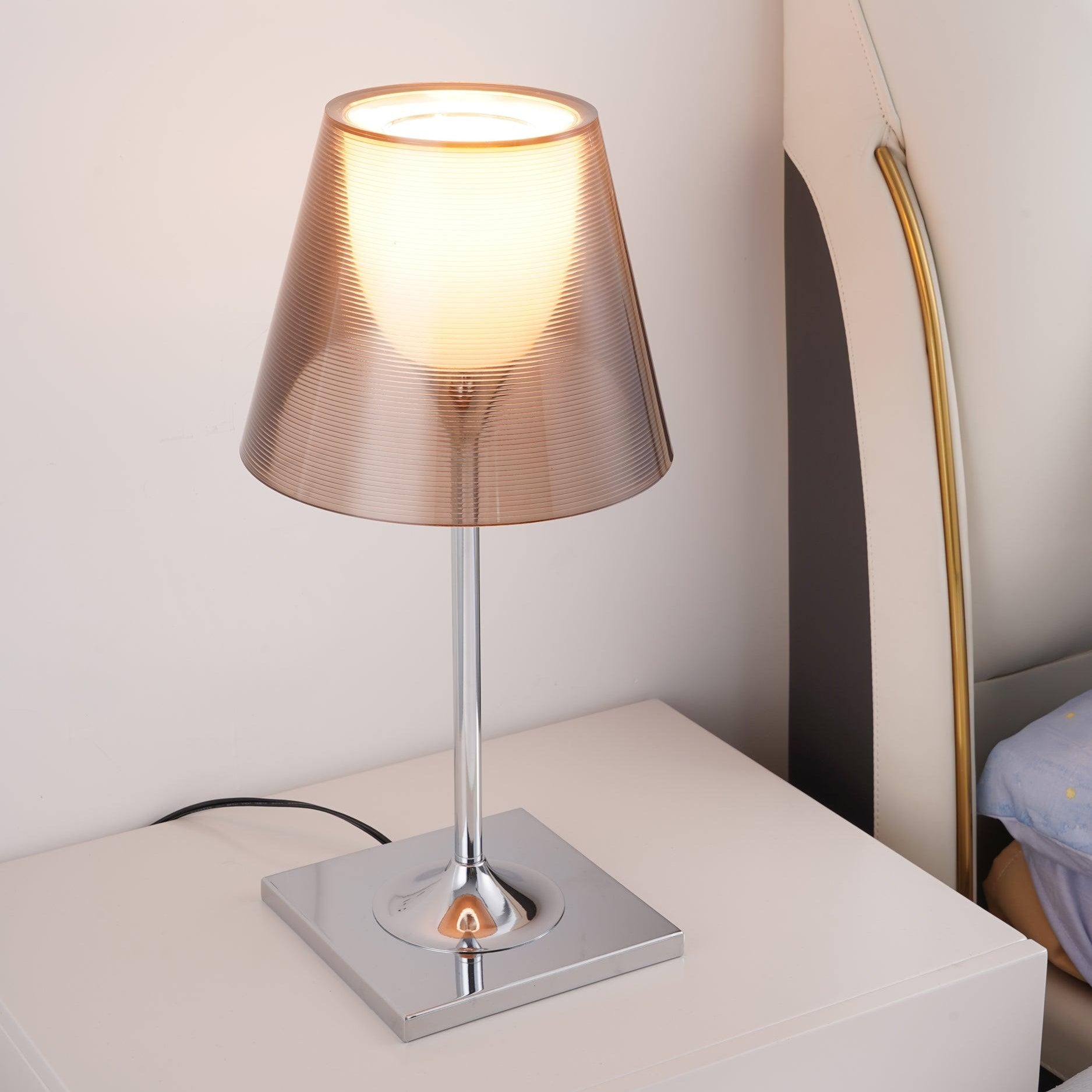 Axis Minimalist Glass Chrome Table Lamp