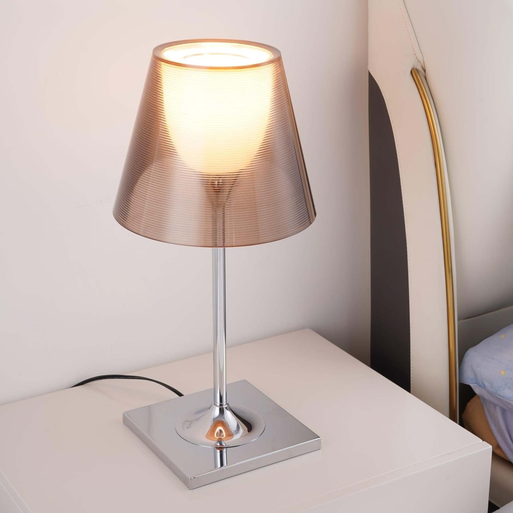 Axis Minimalist Glass Chrome Table Lamp