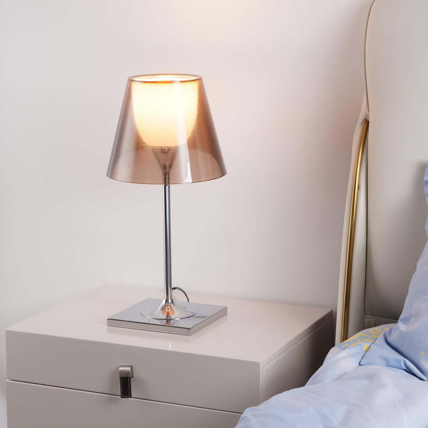 Axis Minimalist Glass Chrome Table Lamp