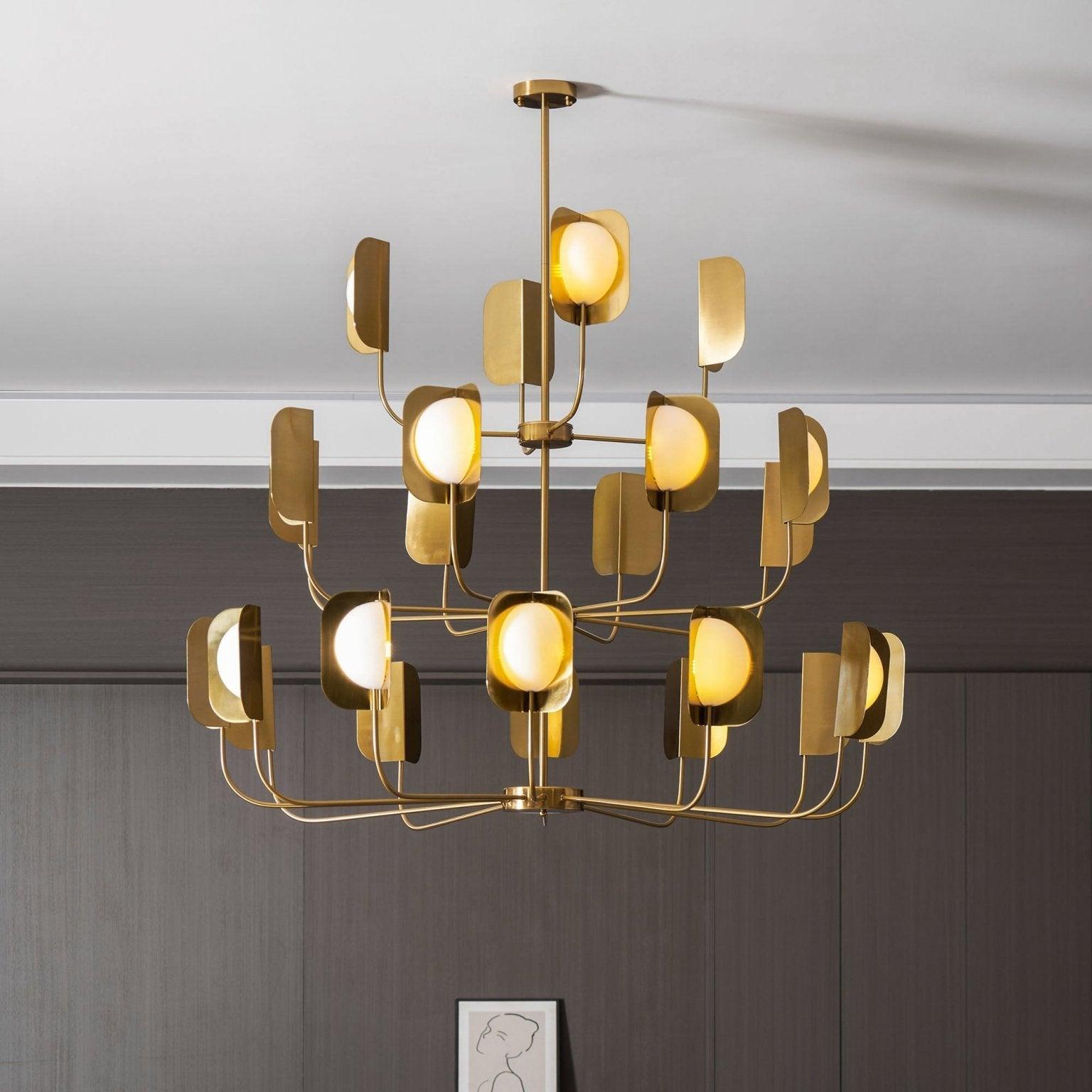 Axis Brass Leaf Chandelier