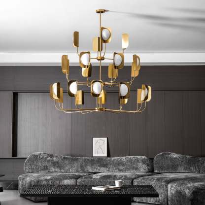Axis Brass Leaf Chandelier