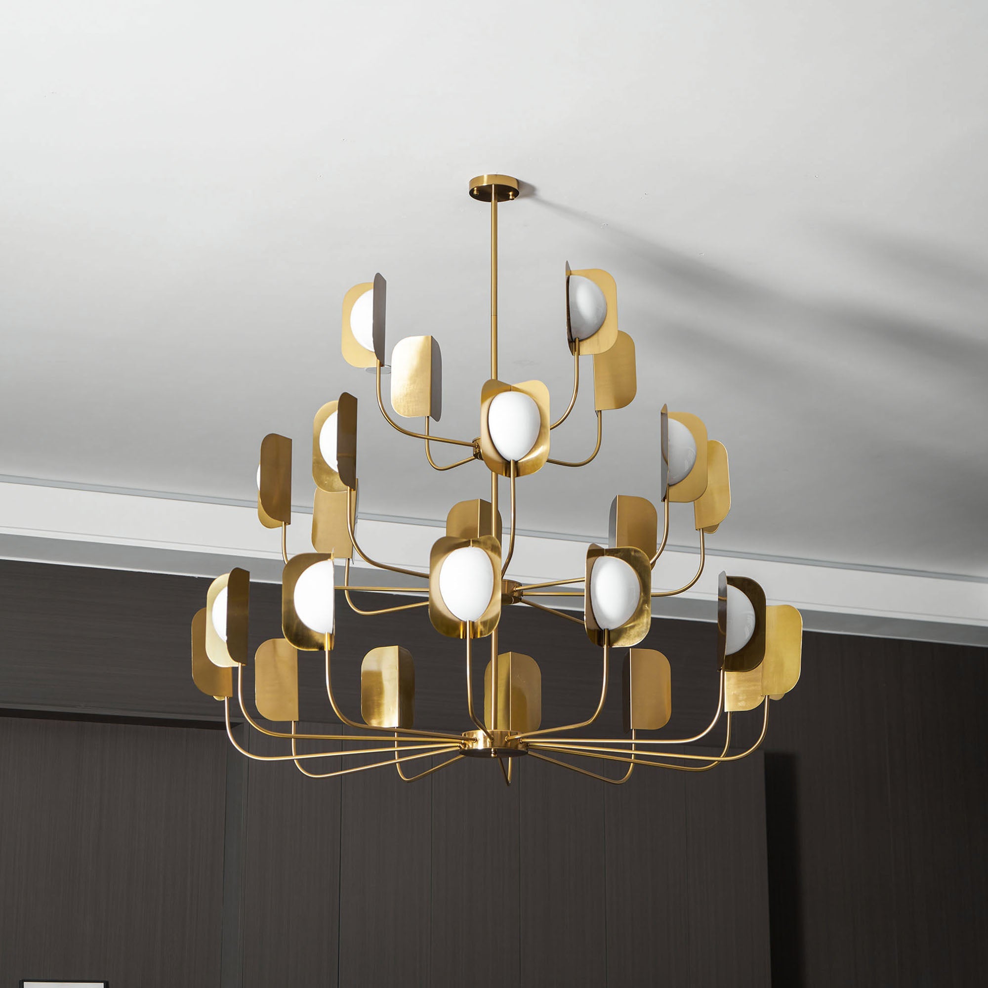 Axis Brass Leaf Chandelier