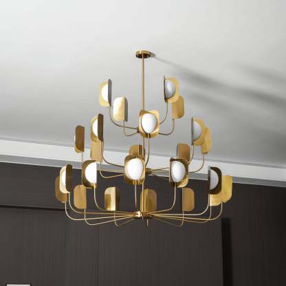 Axis Brass Leaf Chandelier
