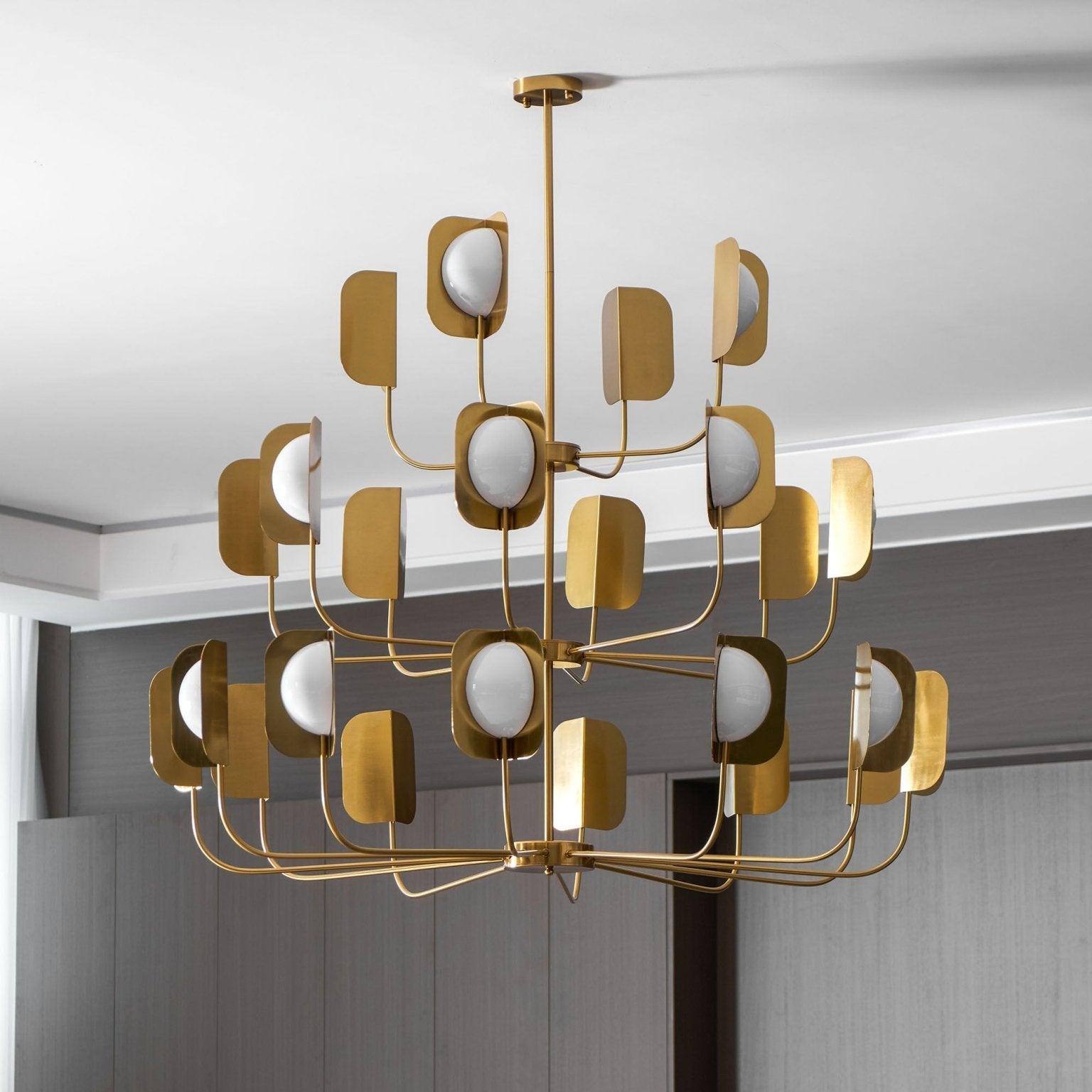 Axis Brass Leaf Chandelier
