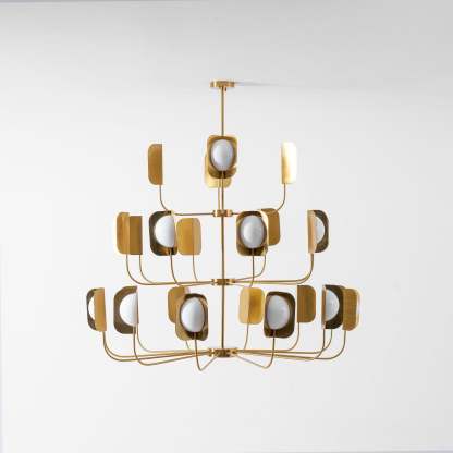 Axis Brass Leaf Chandelier