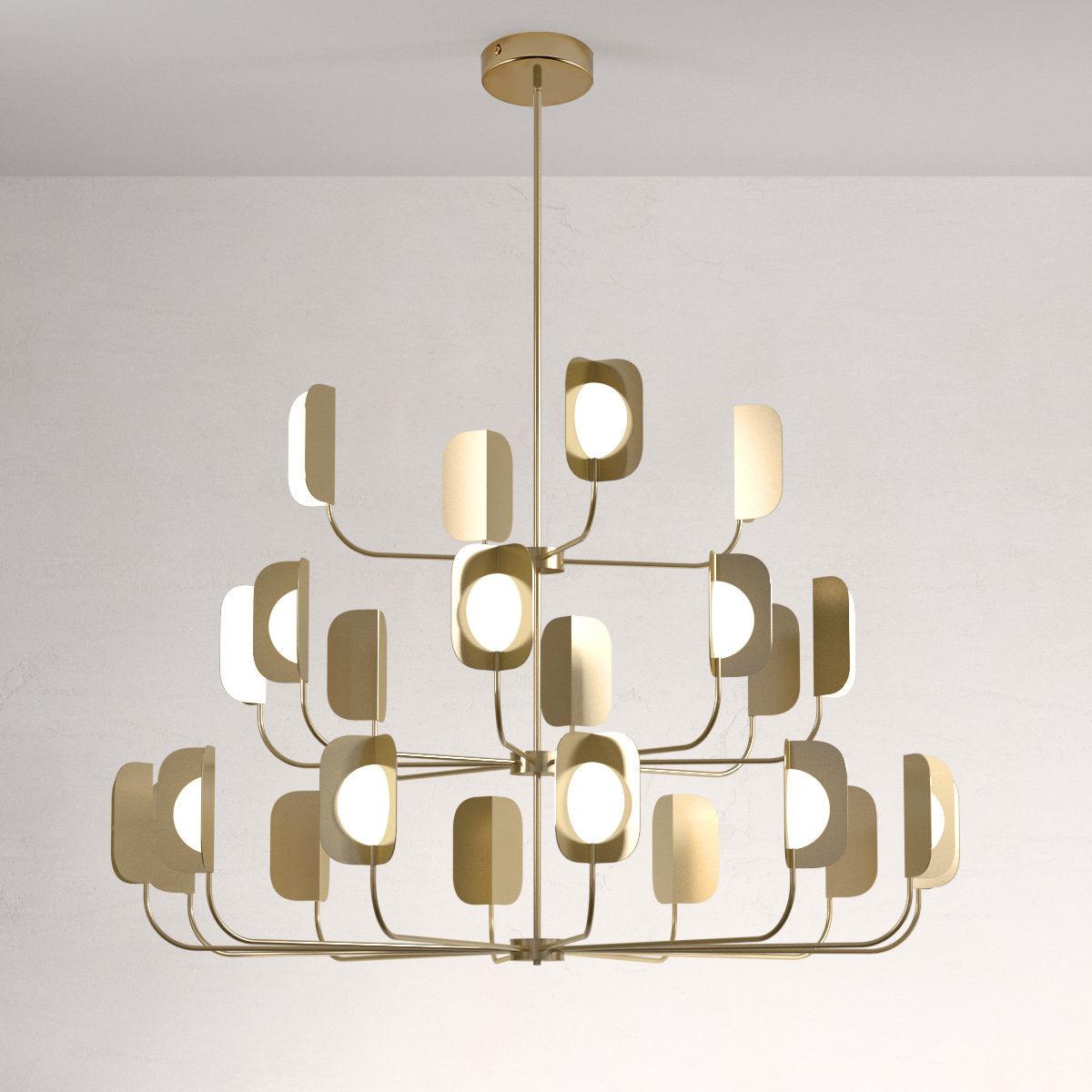 Axis Brass Leaf Chandelier