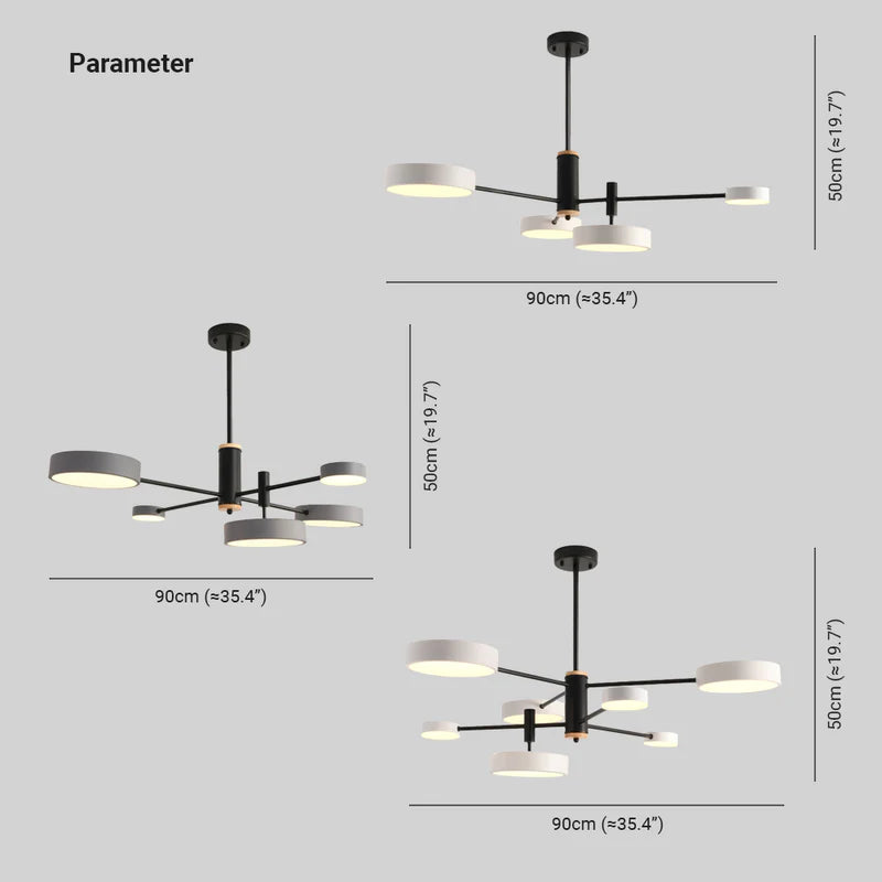 Sienna Moderna Bifurcado Metal/Madera Lámpara Colgante, Dorada/Blanca/Gris